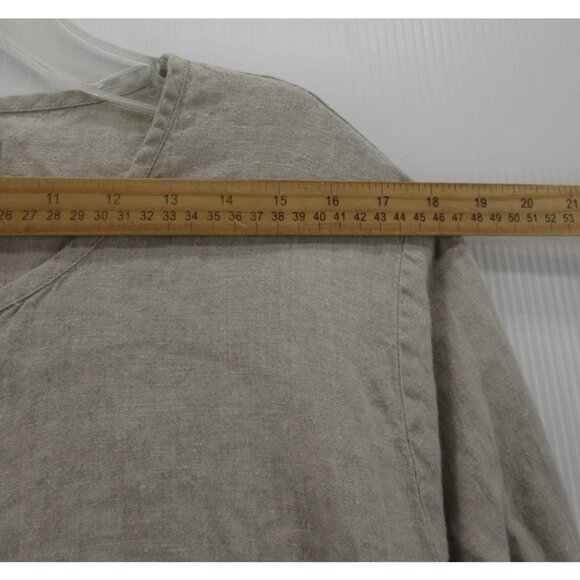 Flax Dress XL Linen Tunic Shirt Button Up Lagenlook Cottagecore * - Picture 6 of 14